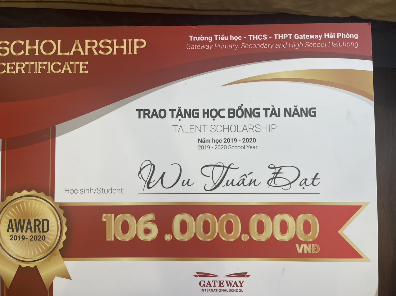 Gateway Primary, Secondary and Highschool Teaching Scholarship Certificate