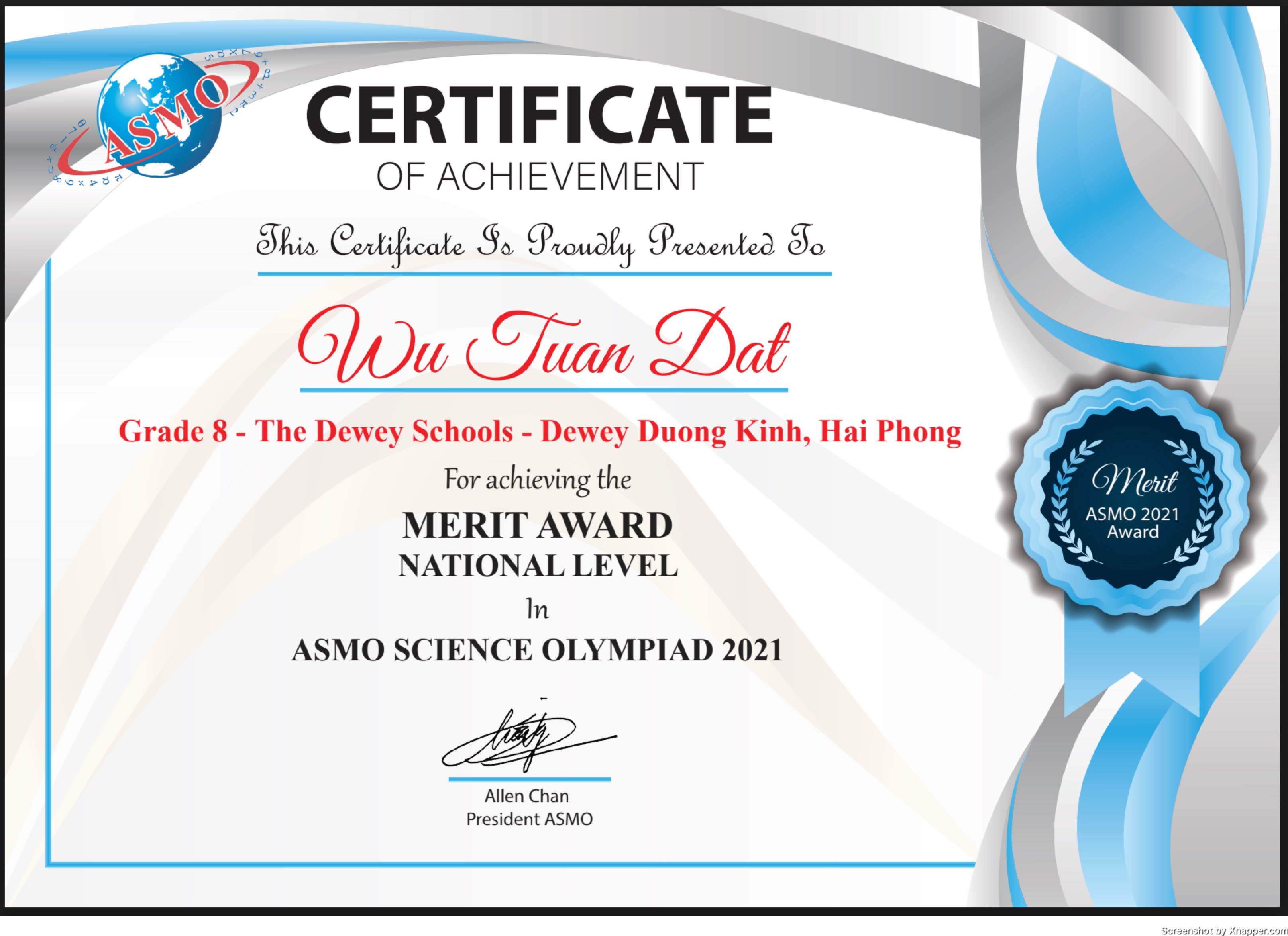 ASMO Science Olympiad 2021