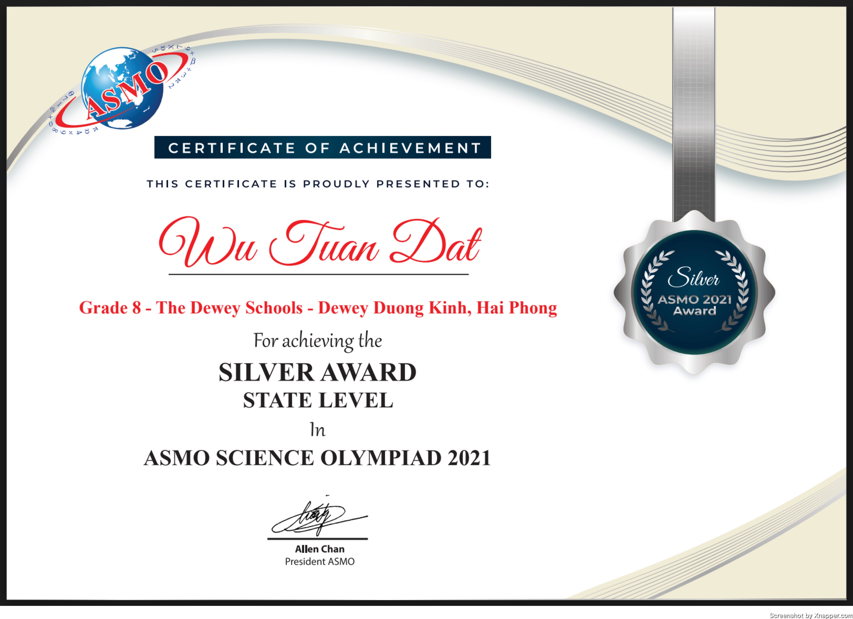 ASMO Science Olympiad 2021