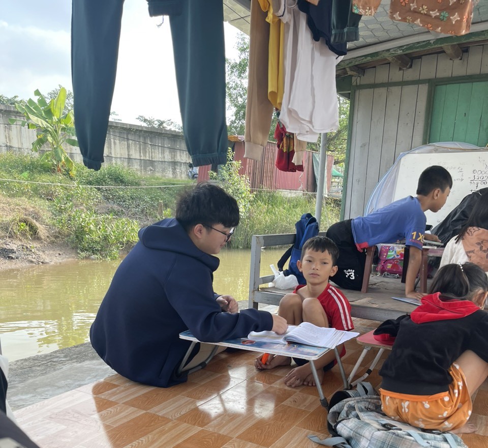 Teaching at Cau Rao fishing village